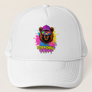 Bold Bear Illustration with Inspirational Slogan Trucker Hat