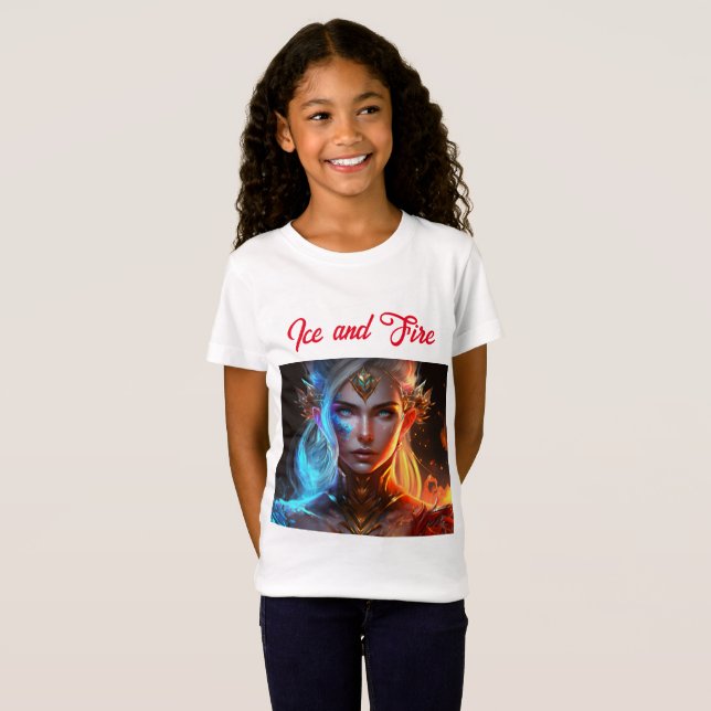 bold beautiful colour whimsical fairy ice fire T-Shirt (Front Full)