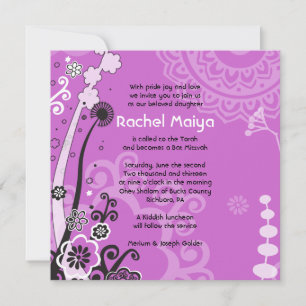BOLD & BEAUTIFUL FLORAL Bat Mitzvah Invitation