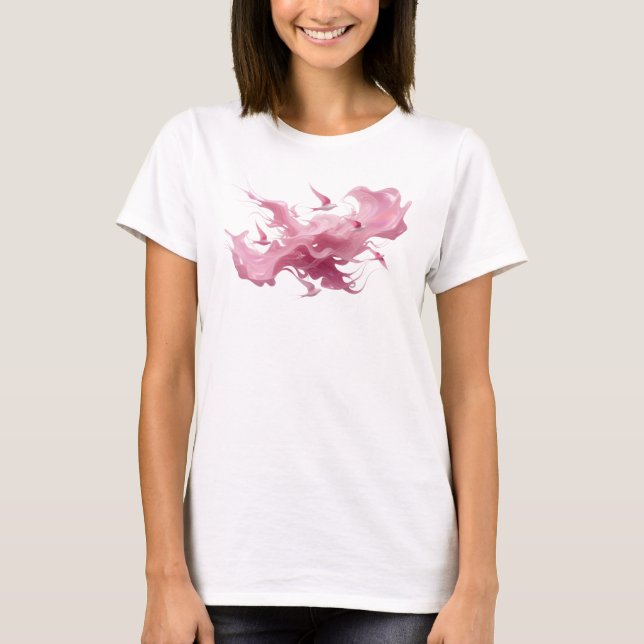 Bold & Beautiful Pink Abstract Birds Trendy Tee (Front)
