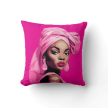Bold Beauty in Pink Afrocentric Art