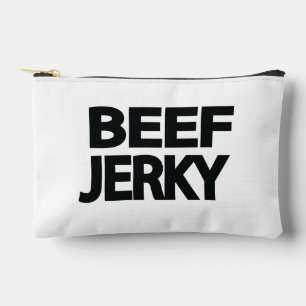 Bold Beef Jerky Typography Accessory Pouch