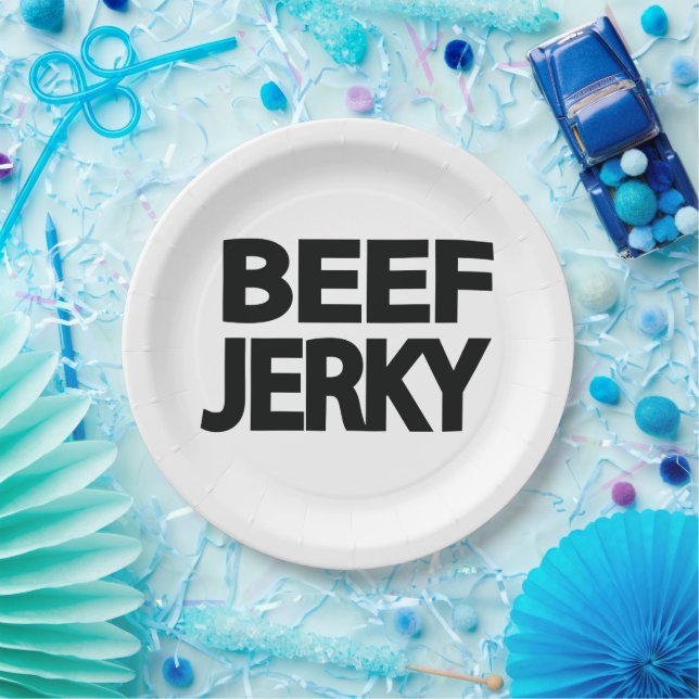Bold Beef Jerky Typography  Paper Plate (Party)