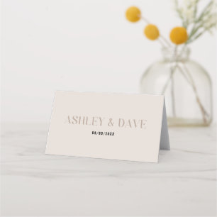 Bold Beige Wedding Place Card