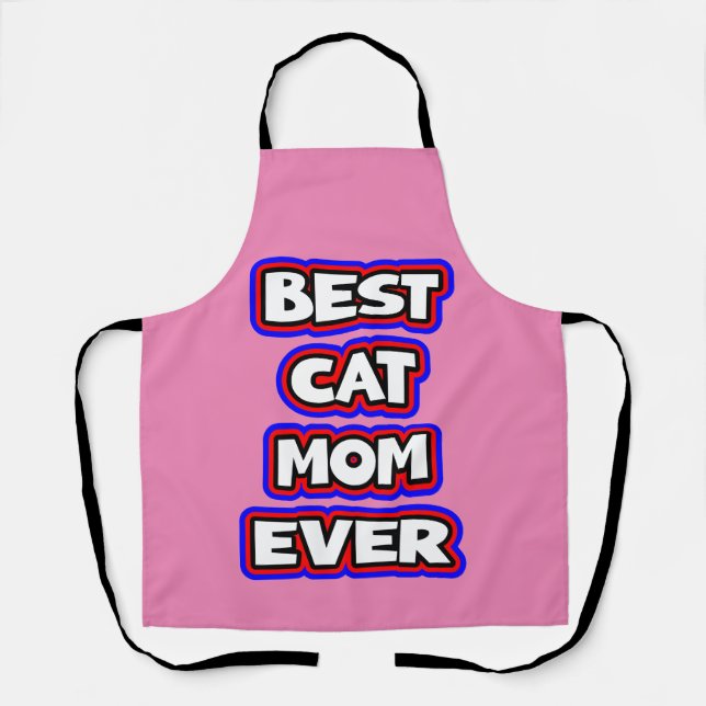 Bold Best Cat Mum Ever Fun Typography Apron (Front)