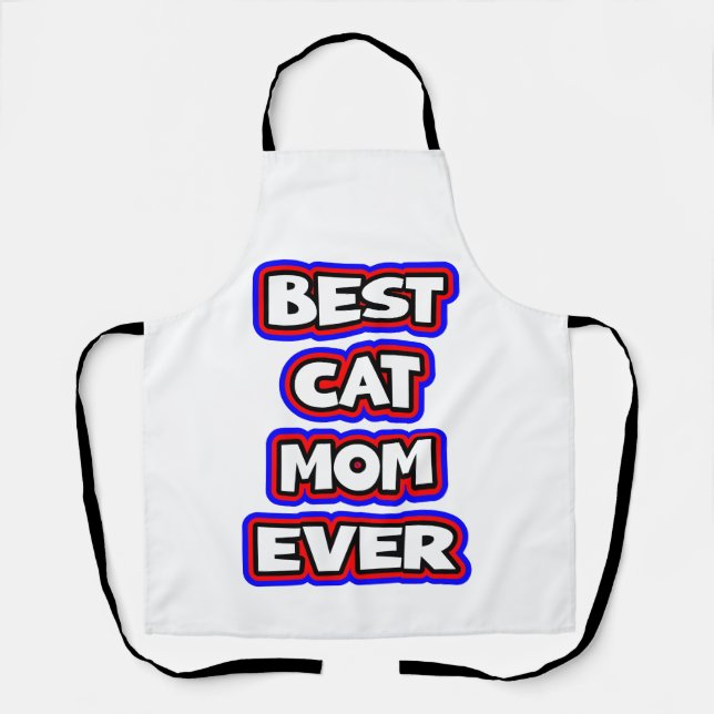 Bold Best Cat Mum Ever Fun Typography Apron (Front)