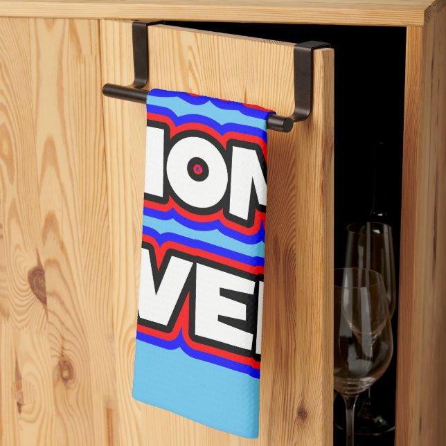 Bold Best Cat Mum Ever Fun Typography Tea Towel (Thirds Fold)