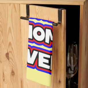 Bold Best Cat Mum Ever Fun Typography Tea Towel