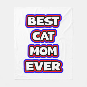 Bold Best Cat Mum Ever Typography Fleece Blanket