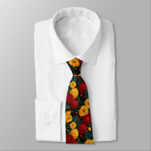 Bold Best Man Ranunculus Floral Tie
