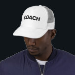 Bold Big Font Template For Women & Men Coach White Trucker Hat<br><div class="desc">Custom Large Big Bold Font Text Elegant Modern Template Create Your Own Upload Image Logo Photo White Trucker Coach Hat For Men & Women.</div>