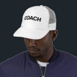 Bold Big Font Template For Women & Men Coach White Trucker Hat<br><div class="desc">Custom Large Big Bold Font Text Elegant Modern Template Create Your Own Upload Image Logo Photo White Trucker Coach Hat For Men & Women.</div>