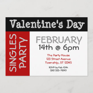 Bold & BIG Valentine's Day Singles Party Invites