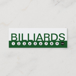 bold BILLIARDS customer loyalty Card