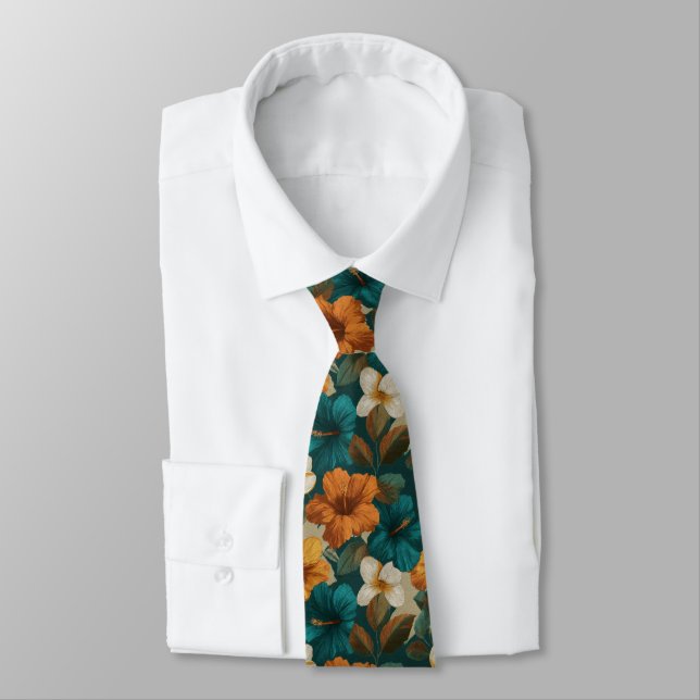 Bold Birthday Gifts For Men Tropical Floral Tie (Tied)