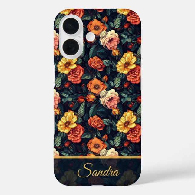 Bold Birthday Party Rose Floral Custom Case-Mate iPhone Case (Back)