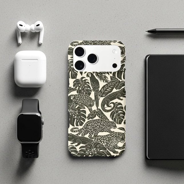 Bold Black and Cream Tropical Jungle Animals  (Creator Uploaded)