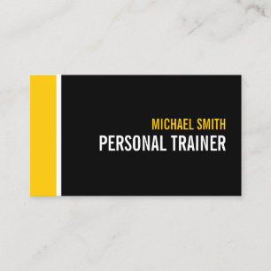 Bold Black and Custom Colour Personal Trainer Business Card