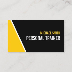 Bold Black and Custom Colour Personal Trainer Business Card