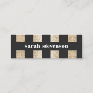 Bold Black and Gold Faux Sequin Modern Fashionista Mini Business Card
