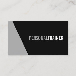 Bold Black and Grey Personal Trainer Business Card