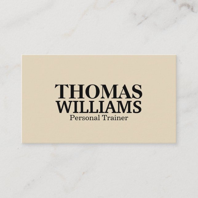 Bold Black and Grey Personal Trainer Business Card (Front)
