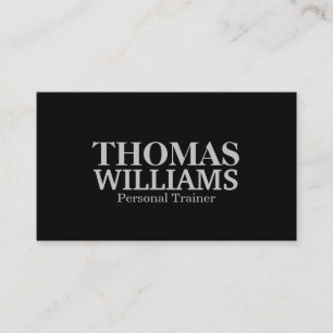 Bold Black and Grey Personal Trainer Business Card
