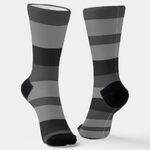 bold black and grey stripes socks