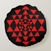 Bold Black and Red Sri Yantra Meditation Cushion