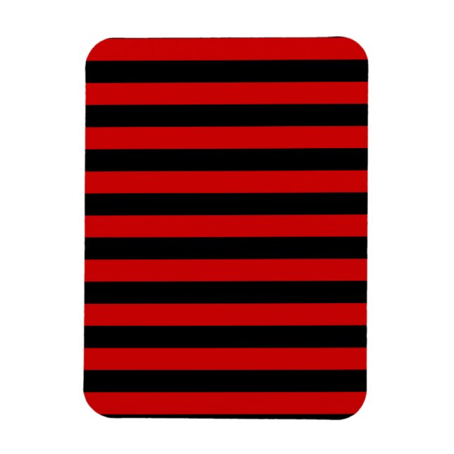 Bold Black and Red Stripes Pattern Magnet (Vertical)