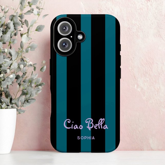 Bold Black and Teal Stripes | Ciao Bella (Creator Uploaded)