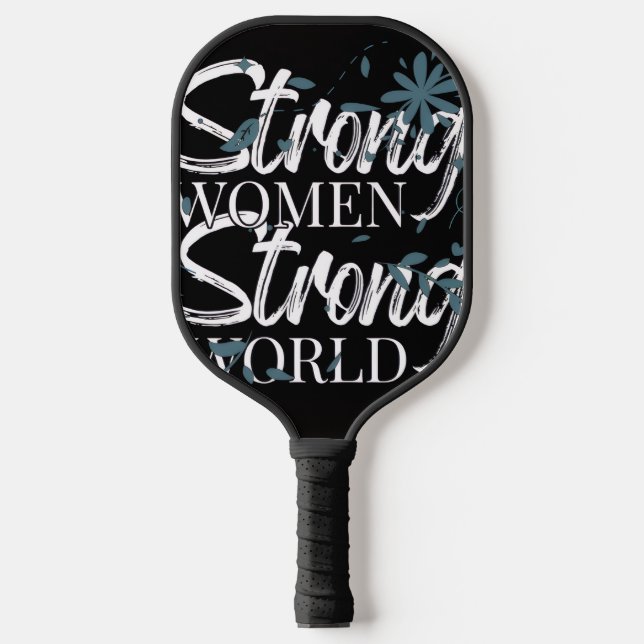 Bold Black and White Abstract Typography Custom Sk Pickleball Paddle (Front)