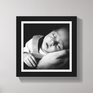 Bold Black and White Baby Mini Canvas Print