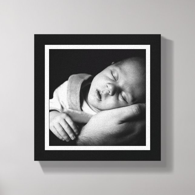 Bold Black and White Baby Mini Canvas Print (Front)