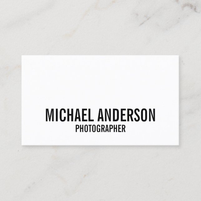 Bold Black and White Business Card (Front)