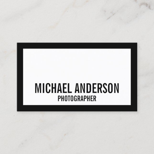 Bold Black and White Business Card (Front)
