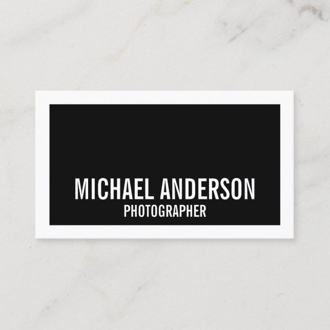 Bold Black and White Business Card (Front)