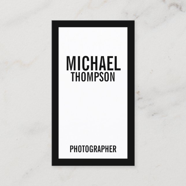 Bold Black and White Business Card (Front)