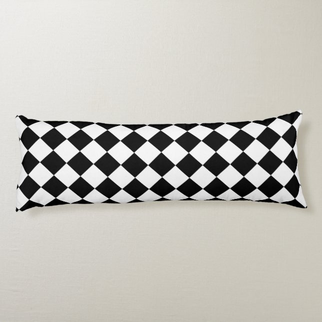Bold Black and White Chevron Pattern Classic Body Cushion (Back)