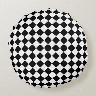 Bold Black and White Chevron Pattern Classic Round Cushion