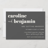 Bold Black and White Elegant Chic Modern Wedding Invitation (Front)