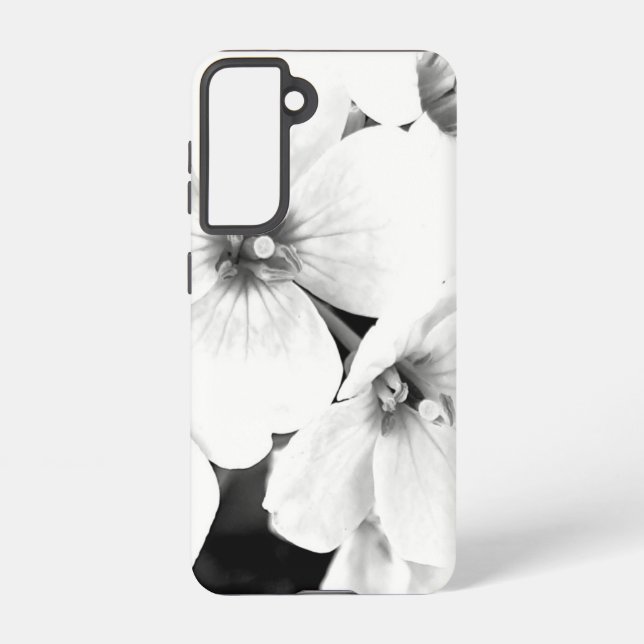 Bold black and white floral  samsung galaxy s21 case (Back)