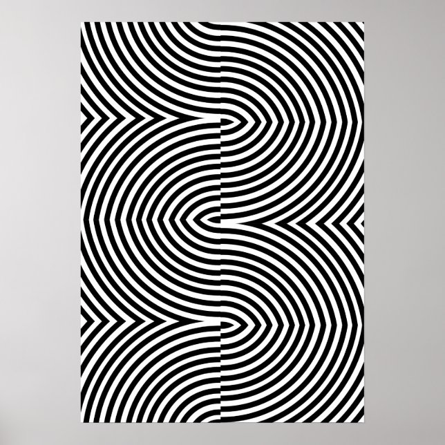 Bold Black and White Geometric Abstract Poster (Front)