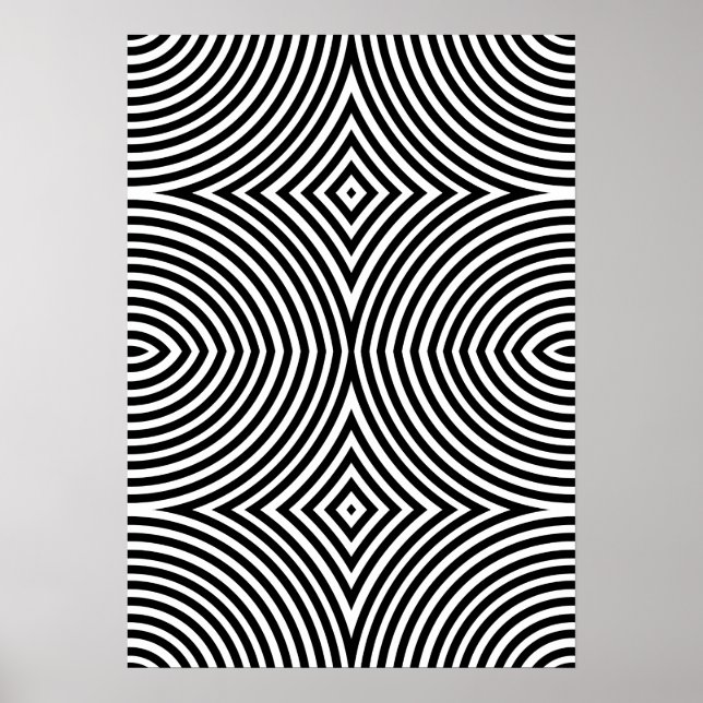 Bold Black and White Geometric Abstract Poster (Front)