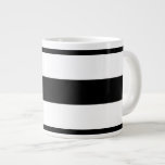 Bold Black And White Horizontal Stripes Large Coffee Mug<br><div class="desc">Bold black and white graphic stripes decor in horizontal or in vertical fashion are a modern classic graphic design style that always make for a great custom gift for yourself or for someone special on your list, these are sure to make an impression on any festive occasions. Email us using...</div>