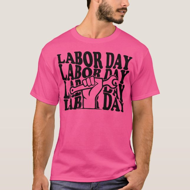 Bold Black and White Labour Day T-Shirt (Front)
