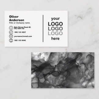 Bold Black and White Logo  Business Card