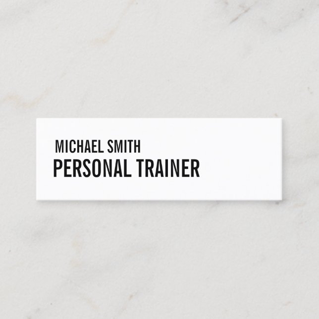 Bold Black and White Mini Business Card (Front)