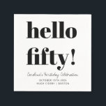 Bold Black and White Modern 50th Birthday Custom Napkin<br><div class="desc">Bold Typography Black and White Modern 50th Birthday Custom Napkins</div>