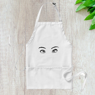 Bold Black and White Mysterious Eyes Illustration  Standard Apron